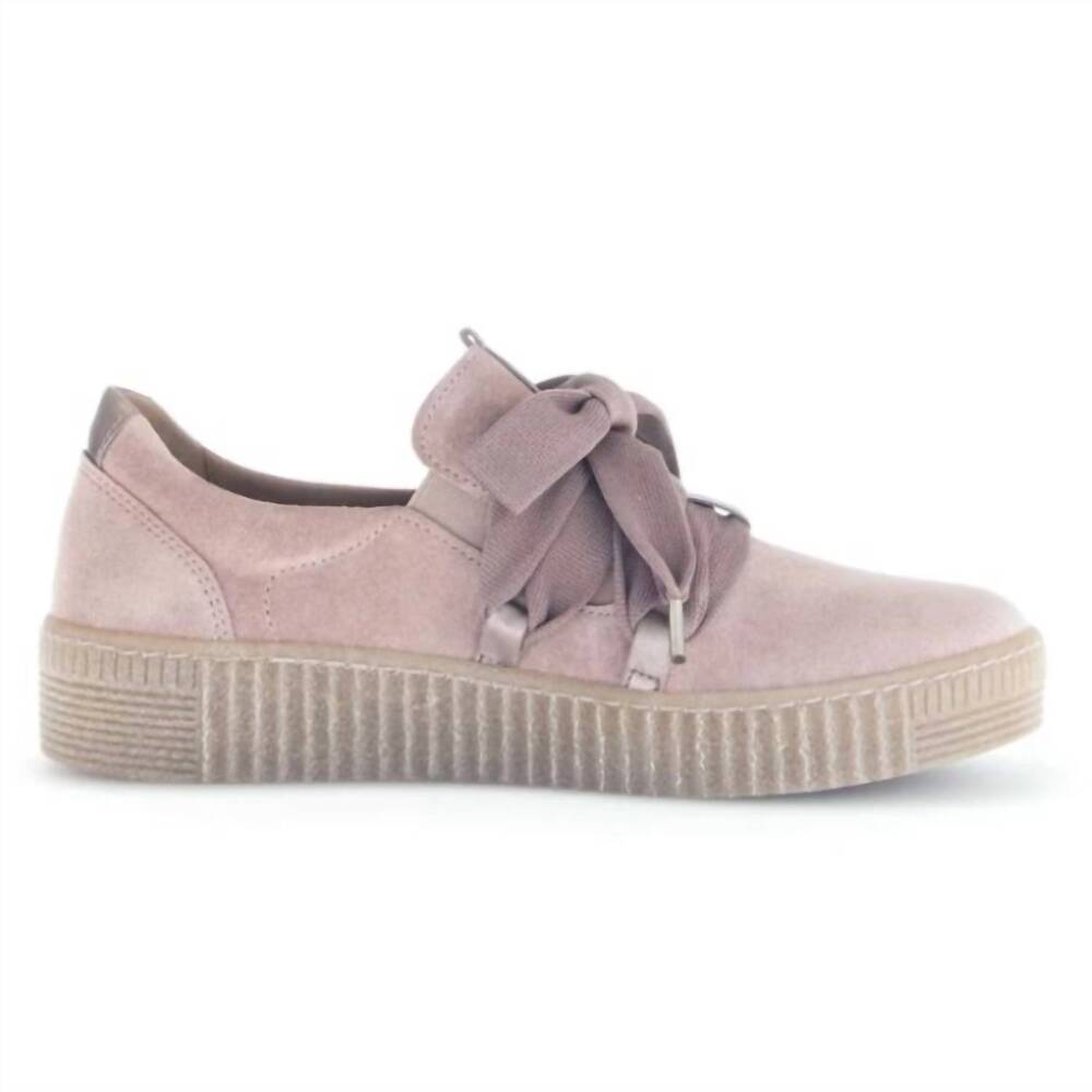 NEW GABOR women's suede slip-on sneaker in rosewood